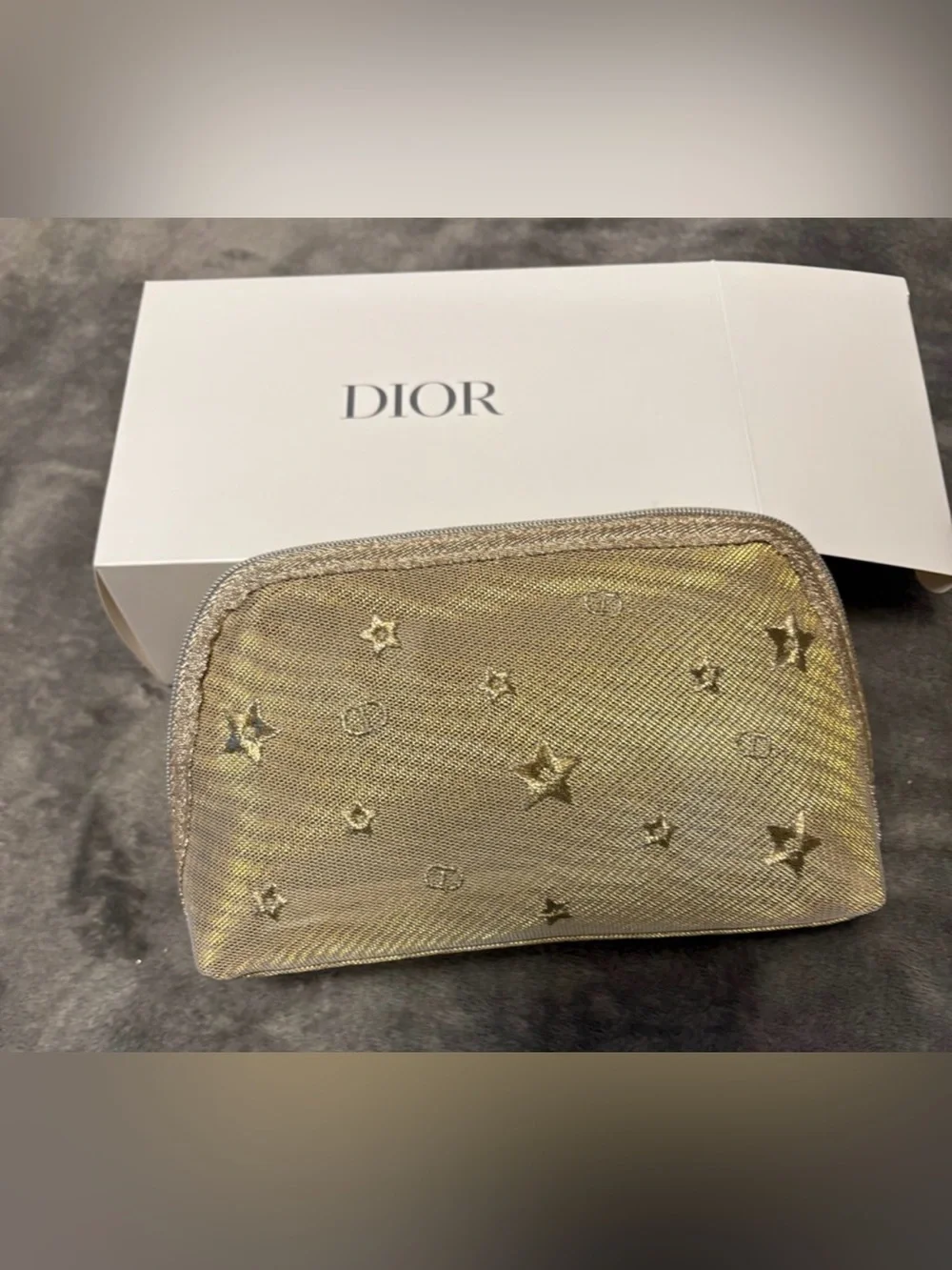 Dior Beauty✨💛💛⭐️ Metallic Gold Star Cosmetic Pouch